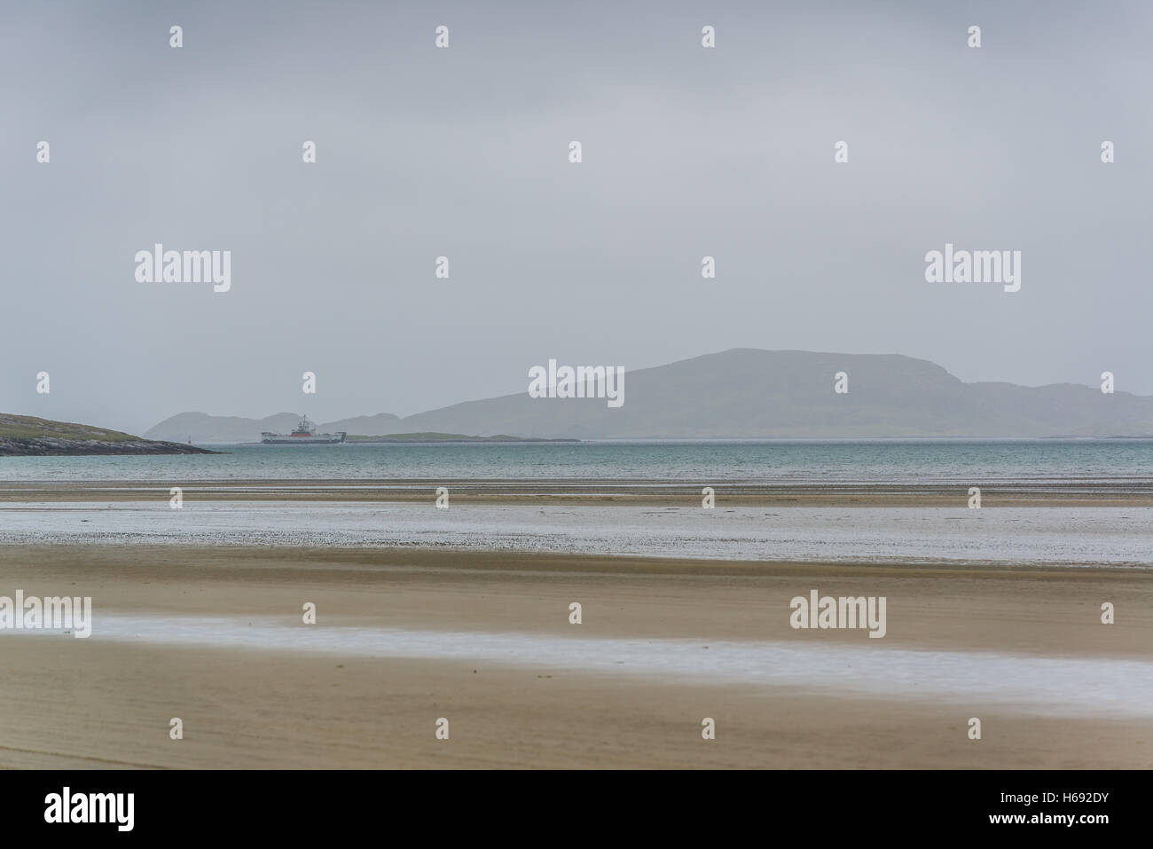 Barra airport, on the An Traigh Mhor beach, in the Outer Hebrides, Scotland. Stock Photo