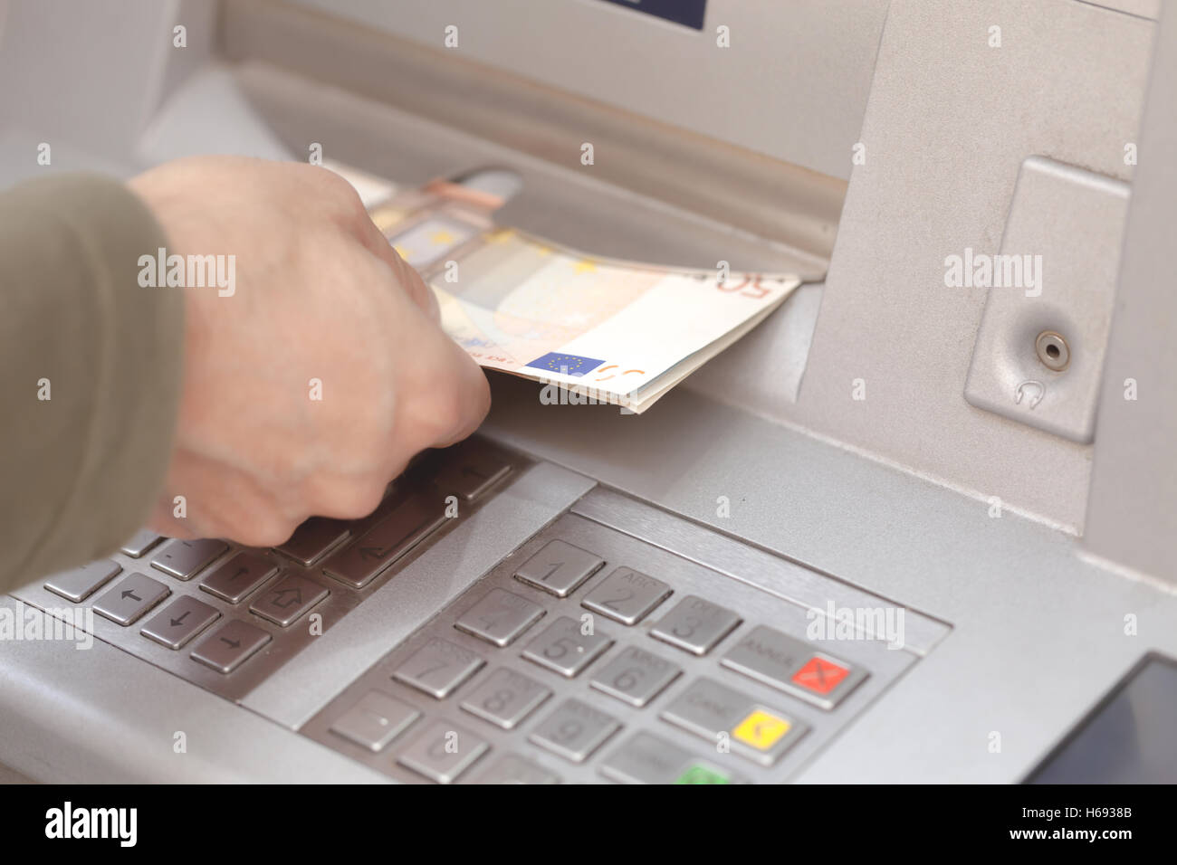 Money Cash At Atm Stock Photo