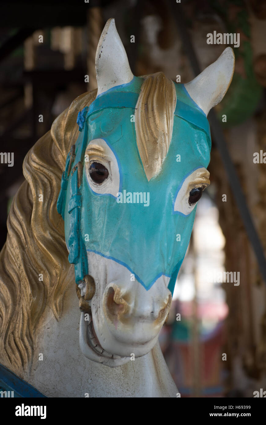 Wooden horse carousel hi-res stock photography and images - Alamy
