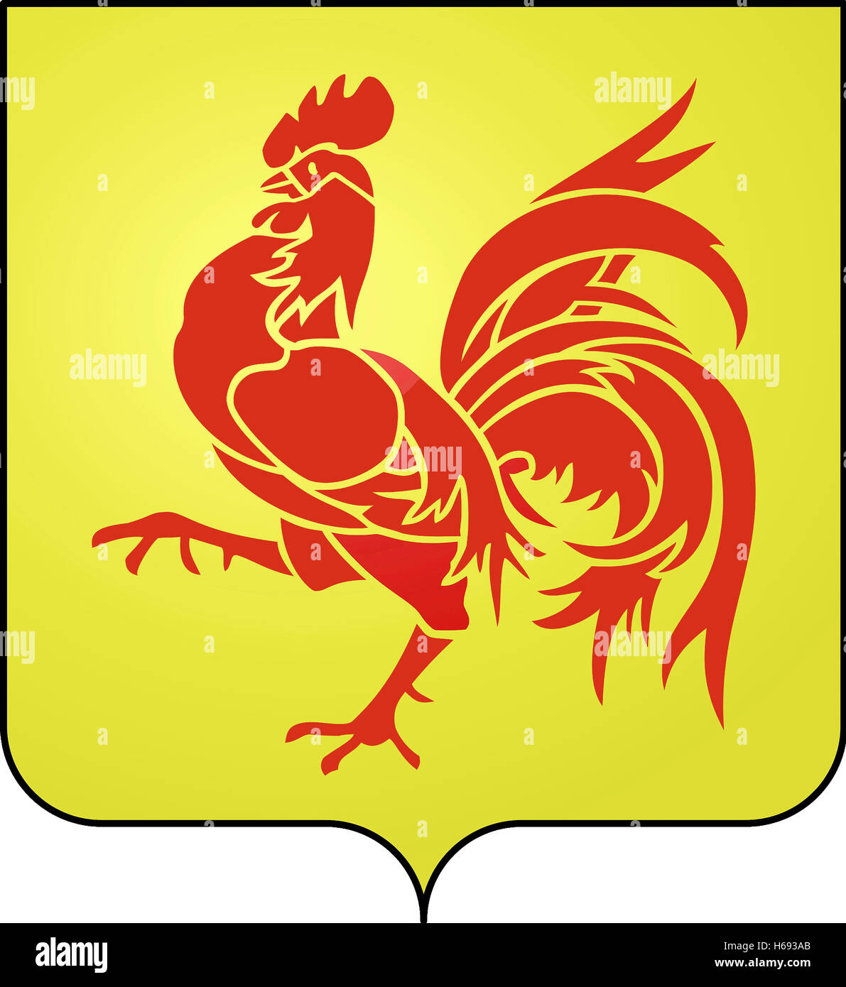 Coat of arms of the Belgian region of Wallonia in Belgium. Stock Photo