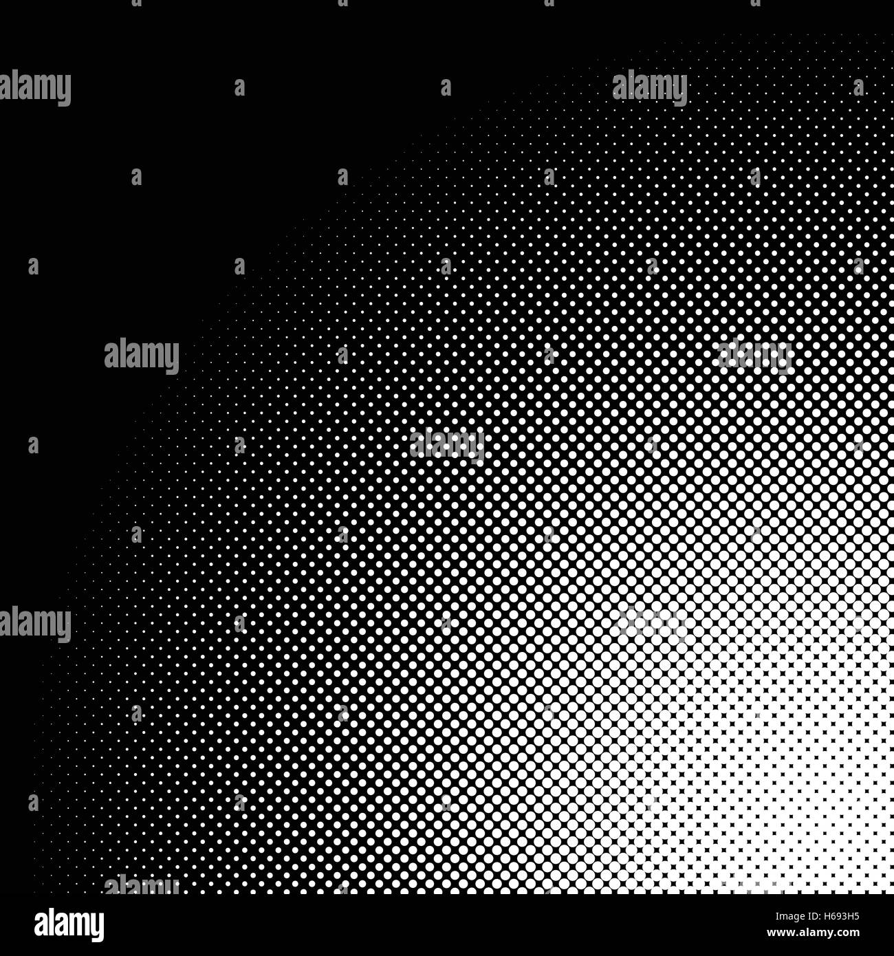 Circle halftone pattern / texture. Monochrome halftone dots. Stock Vector