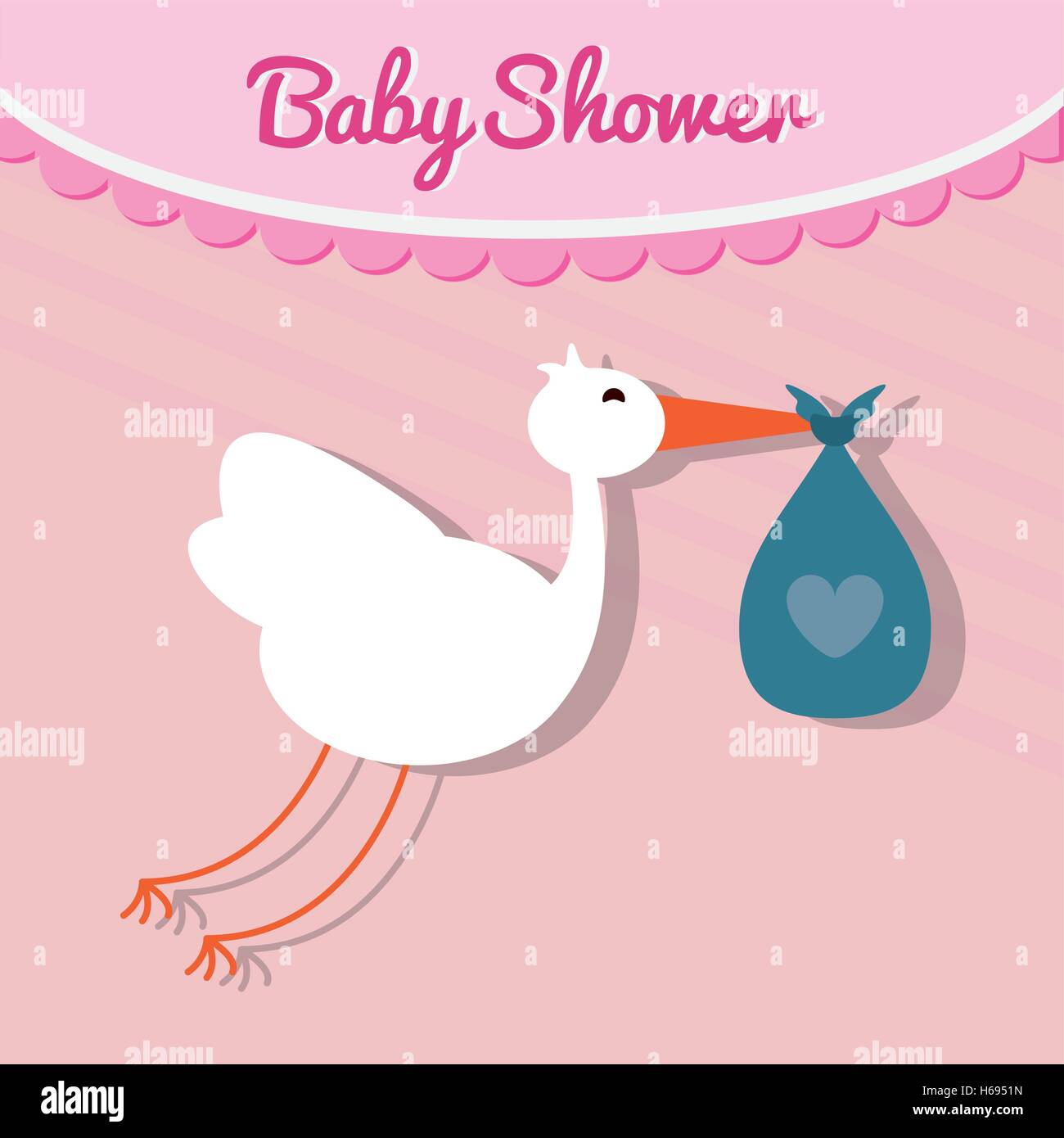 Stork with bag of baby shower card design Stock Vector Image & Art - Alamy