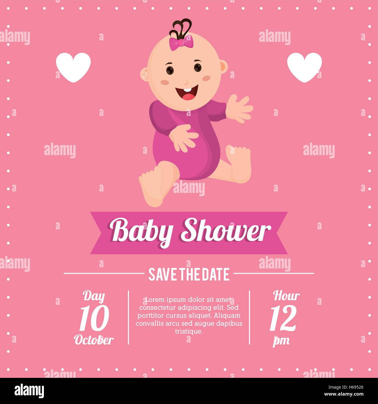 Baby girl of baby shower card design Stock Vector Image & Art - Alamy