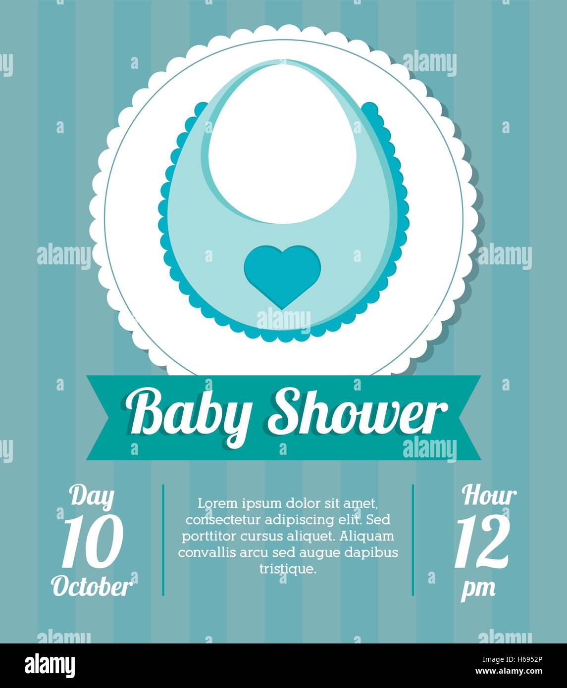Bib of baby shower card design Stock Vector Image & Art - Alamy