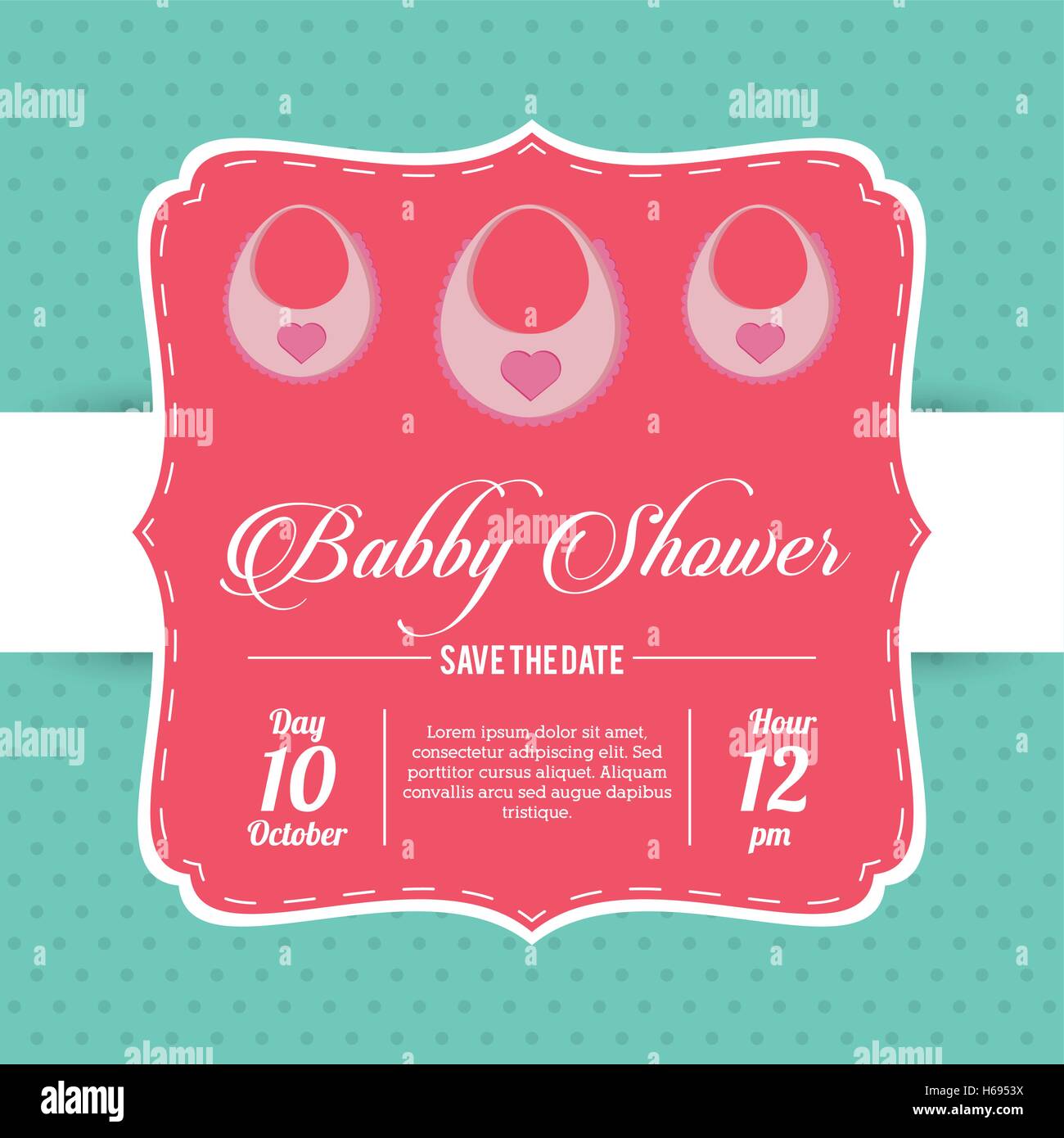 Bib of baby shower card design Stock Vector Image & Art - Alamy