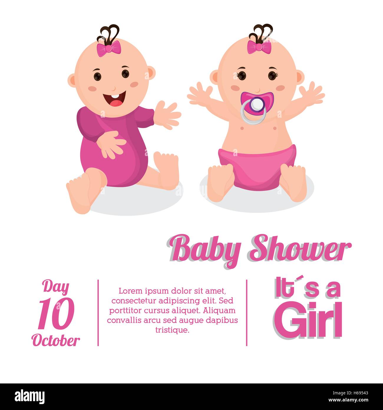 Baby girl of baby shower card design Stock Vector Image & Art - Alamy