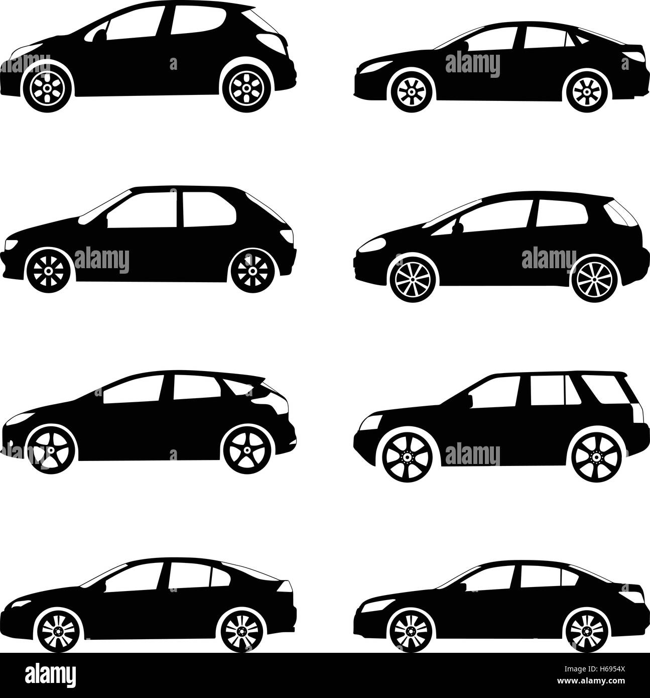 Silhouette cars on a white background. Vector illustration Stock Vector ...