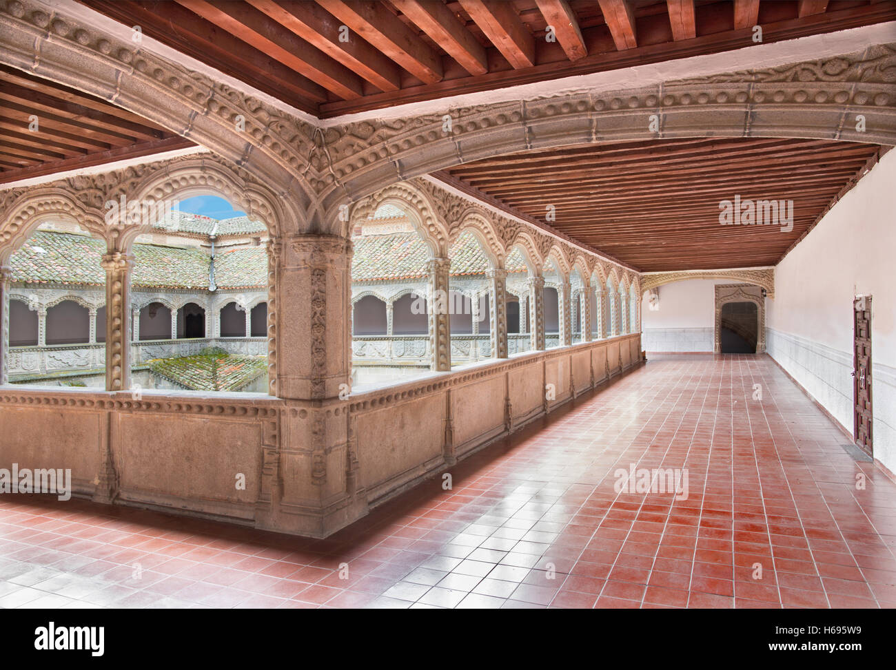 AVILA, SPAIN, APRIL - 19, 2016: The atrium in Real monasterio de Santo Tomas. Stock Photo