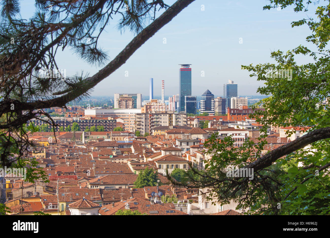 Brescia - The outlook over the city. Stock Photo