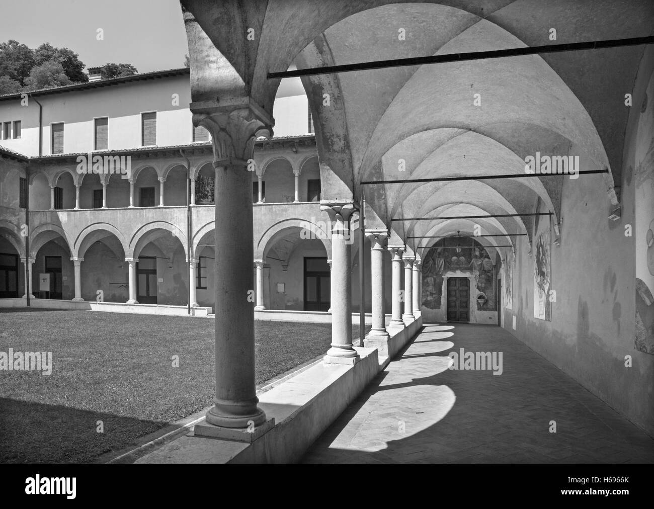 BRESCIA, ITALY - MAY 21, 2016: The atrium of church Chiesa del Santissimo Corpo di Cristo. Stock Photo