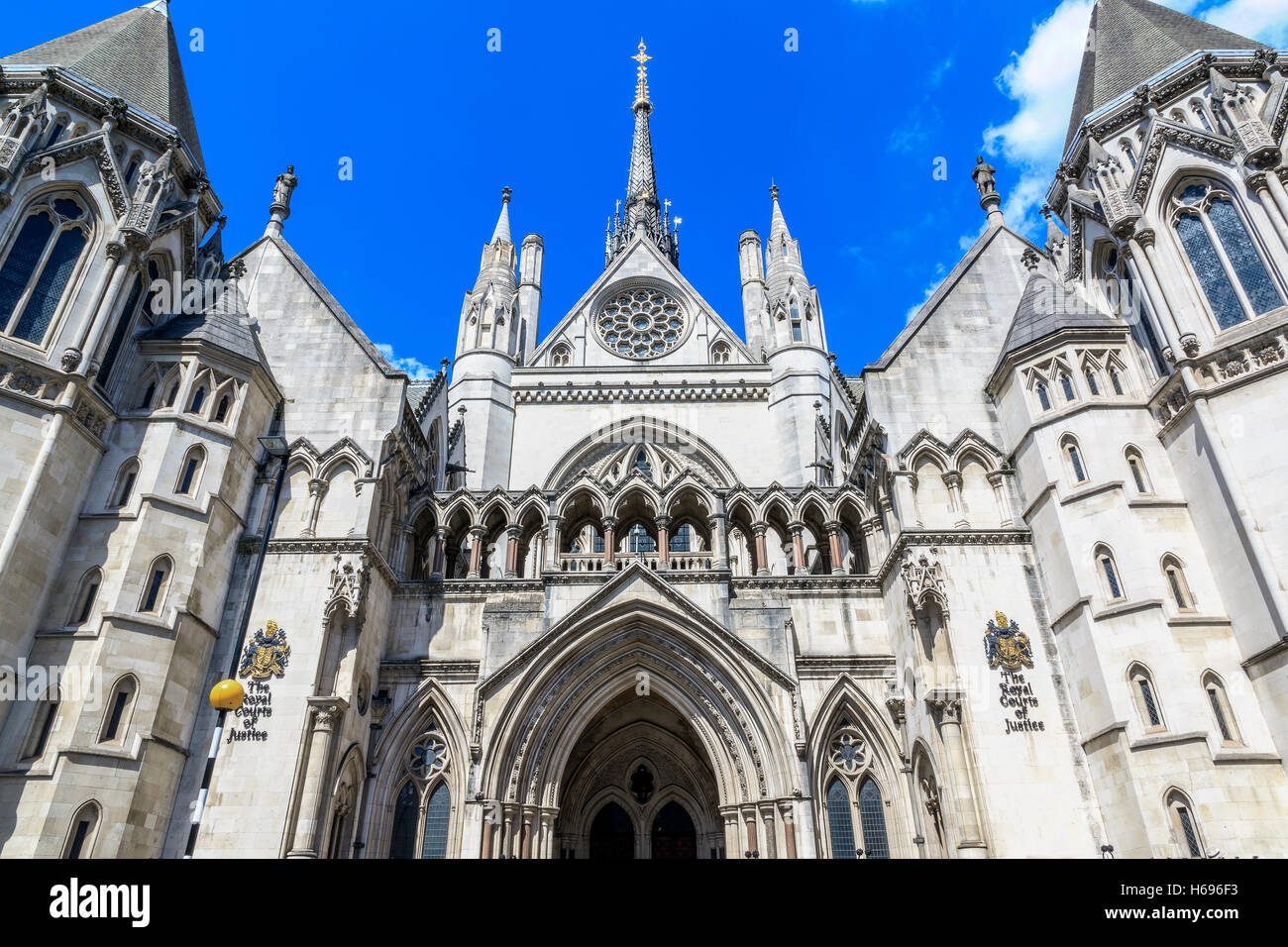 Exterior of the Royal Courts of Justice in London, commonly called the Law Courts Stock Photo