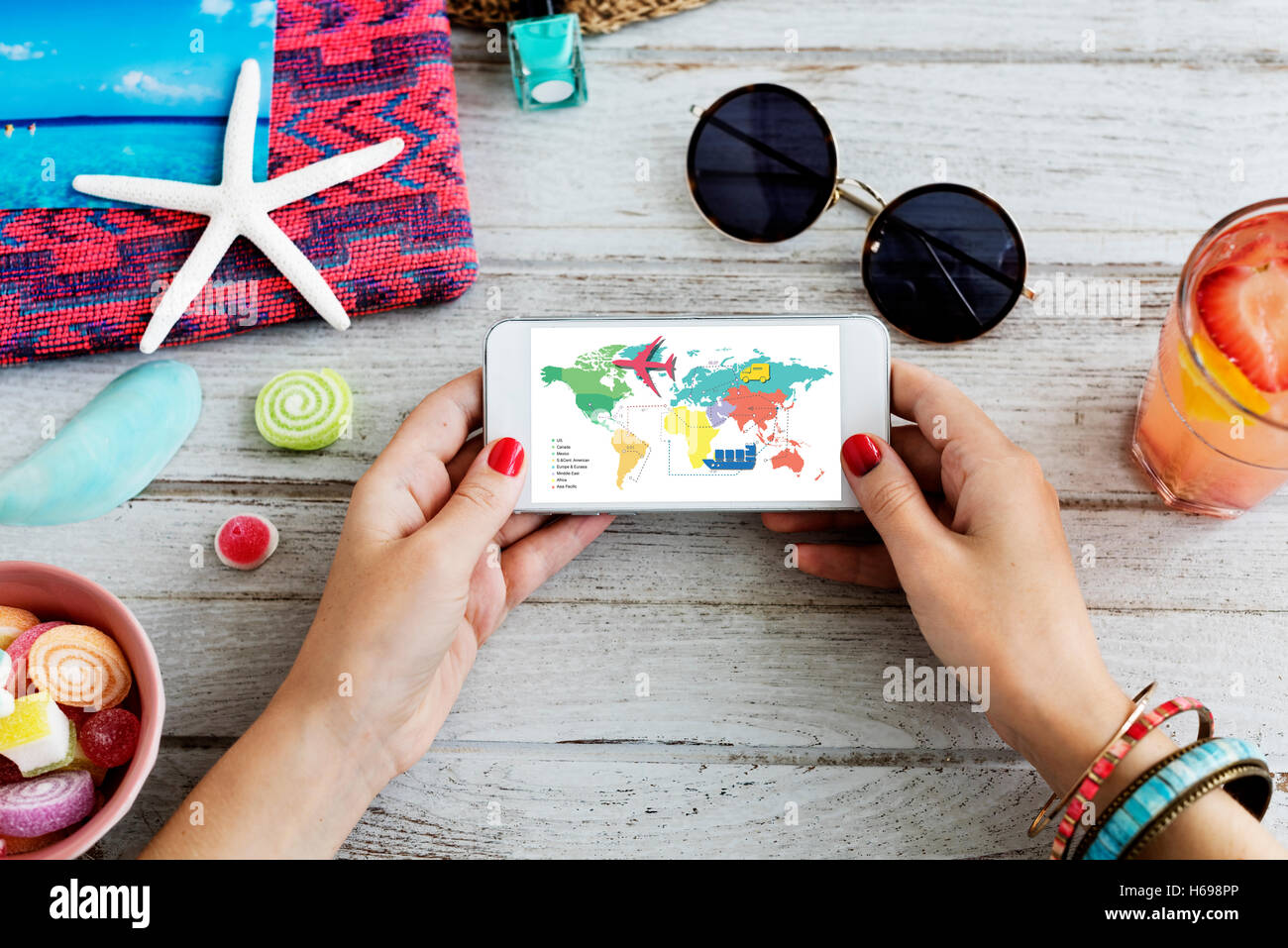 Travel Navigation Journey Vacation Trip Telephone Concept Stock Photo ...