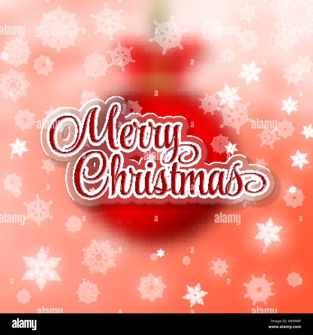 Merry Christmas red ball isolated background Stock Vector Image & Art ...