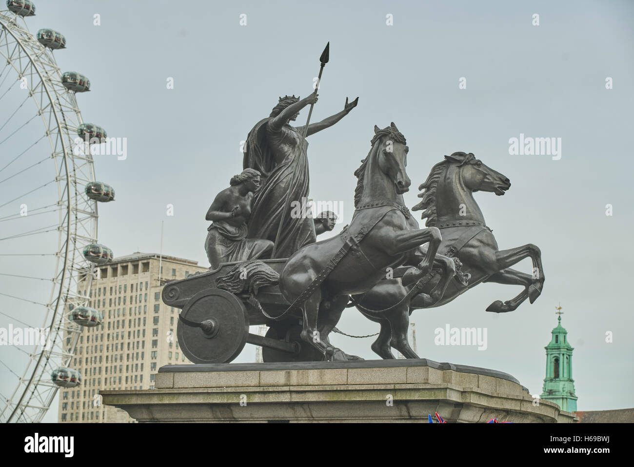 statue of Boudica.  Westminster Bridge Stock Photo