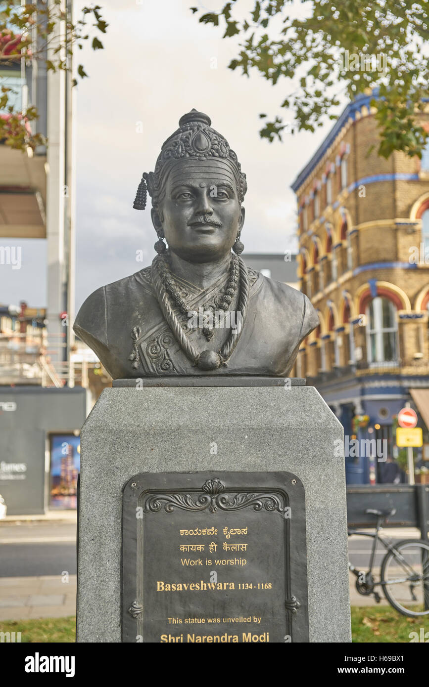 statue of Basava  12th-century Indian philosopher  London Stock Photo