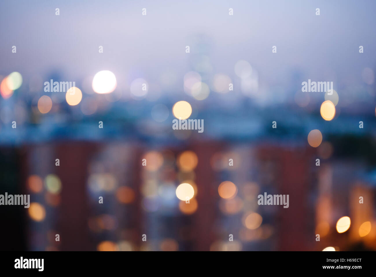 Abstract blurred city lights background, twilight time Stock Photo