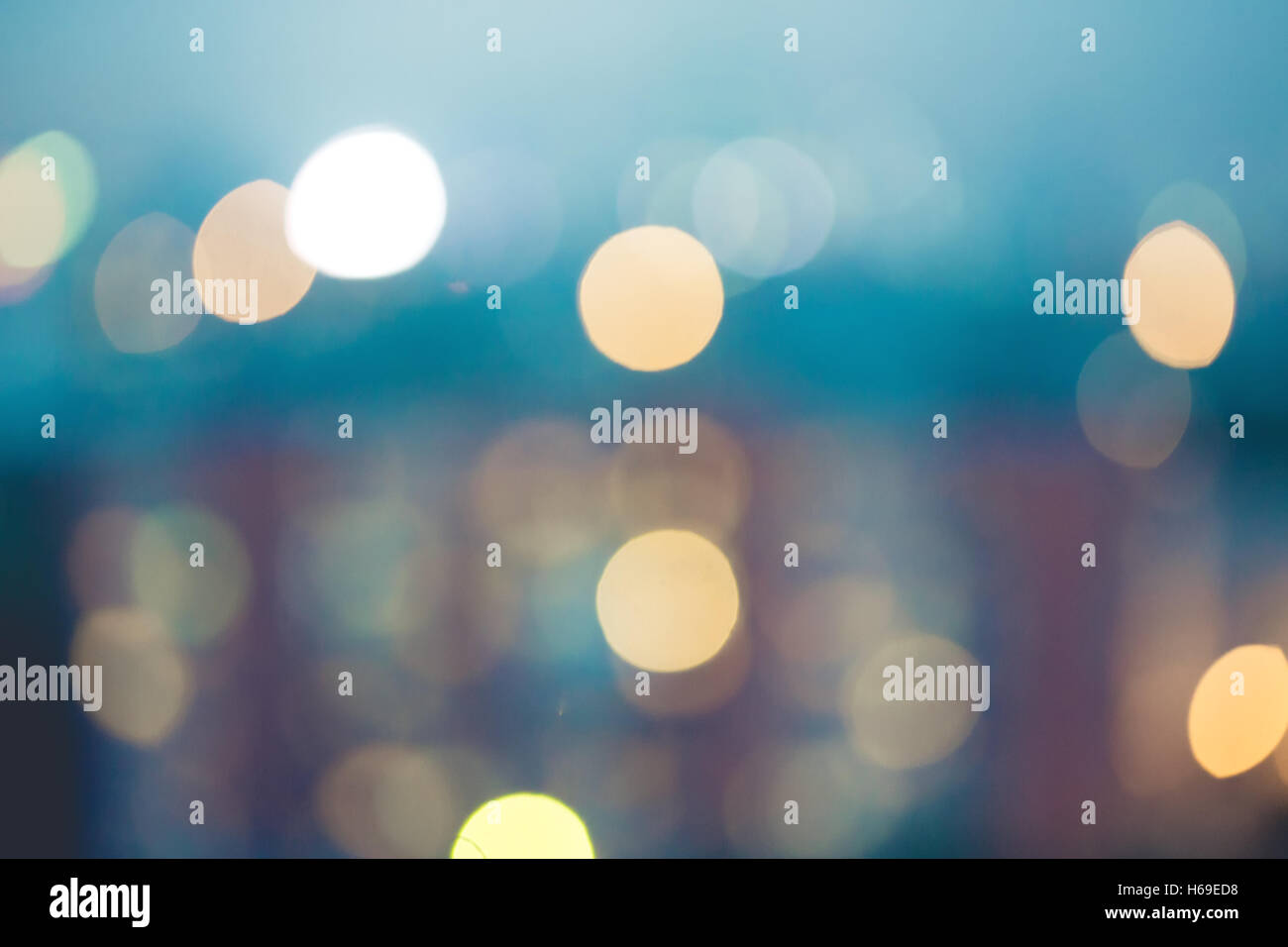 Abstract blurred background with bokeh circles, blue color tint Stock ...