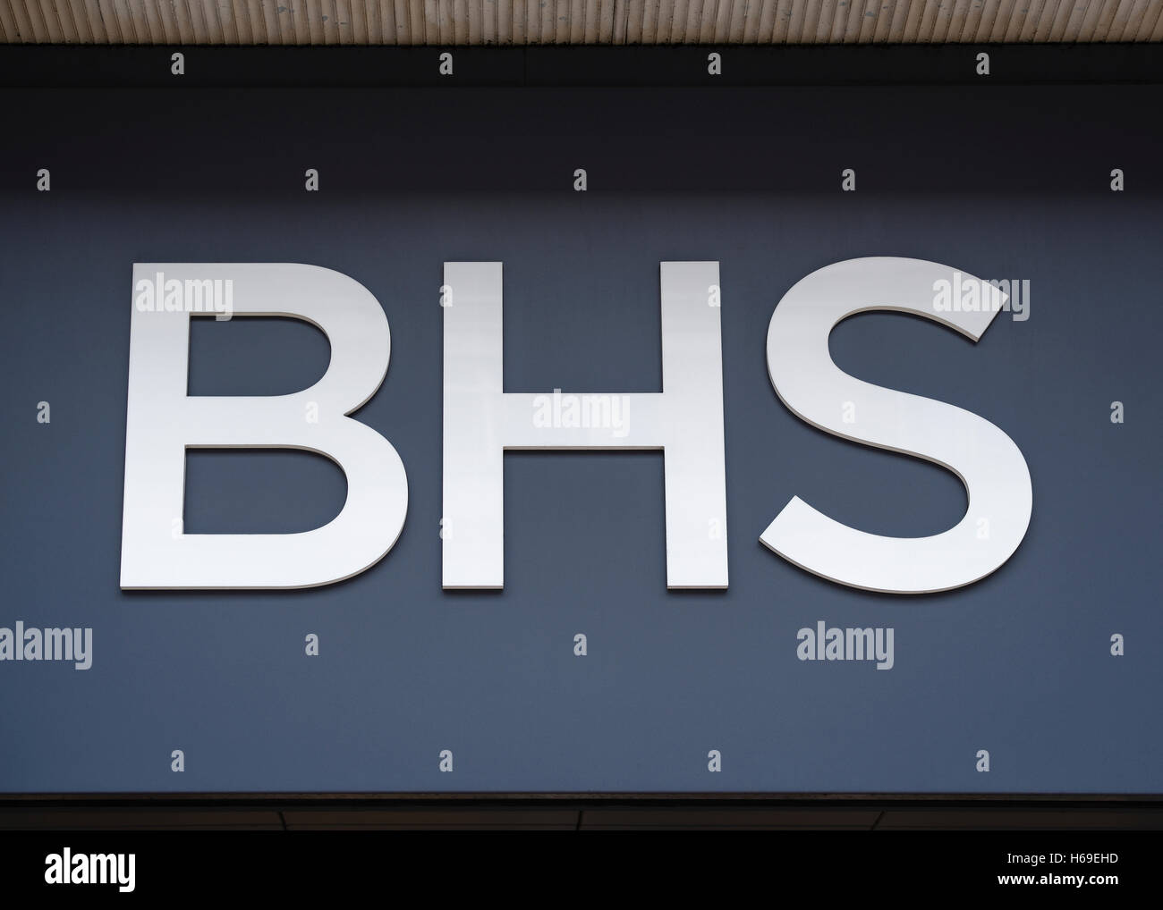 BHS Store Sign, Oxford Street, London, UK. Stock Photo