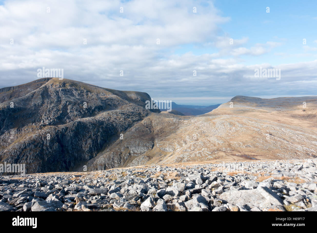 Beinn Dearg and Meall nan Ceapraichean, Munros in the north west of Scotland, UK Stock Photo