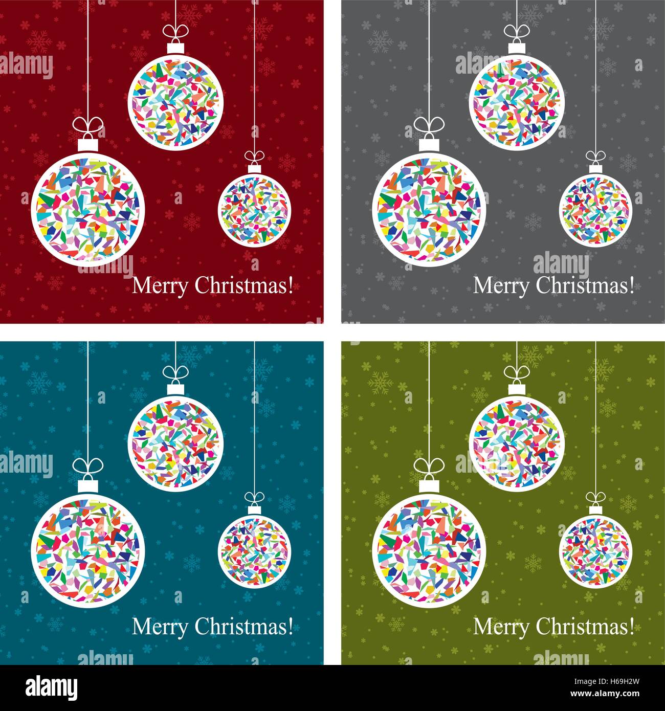 vector set of abstract backgrounds with christmas balls Stock Vector ...