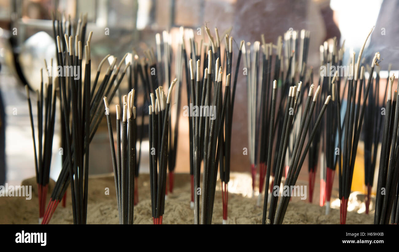 burning black incense joss stick light smoke Stock Photo Alamy