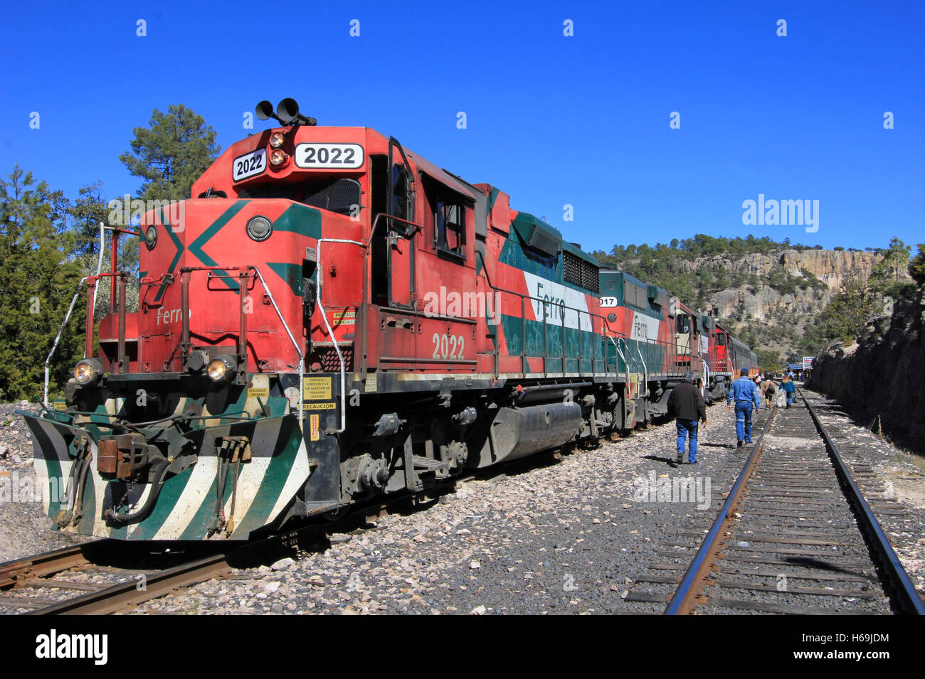 El Chepe train, Copper Canyon, Mexico Stock Photo
