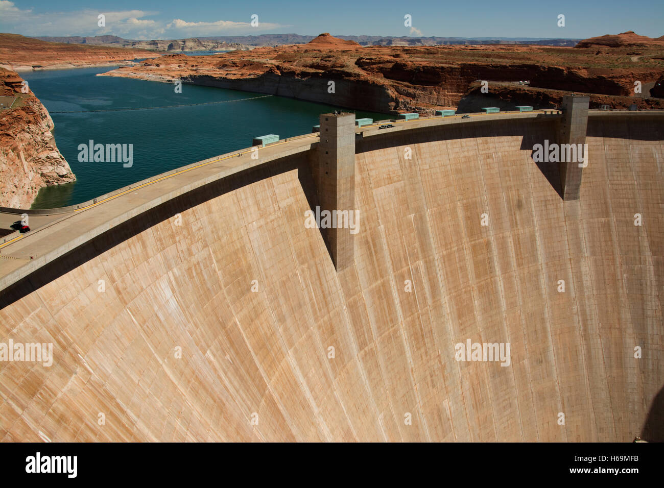 United States of America, USA, Arizona, AR, Lake Powell, Glen Canyon Dam & Hydroelectric station Stock Photo