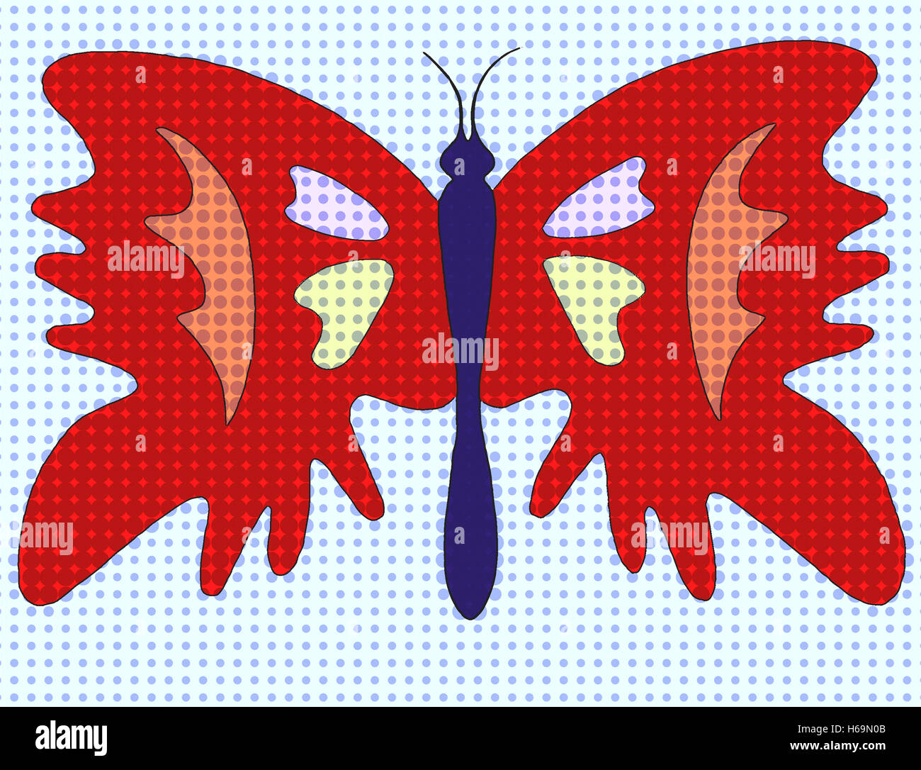 insectThe butterfly image expressed here as symbol of transformation and the spirits through many forms. Stock Photo