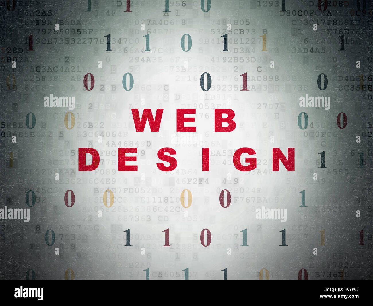 Web development concept: Web Design on Digital Data Paper background ...