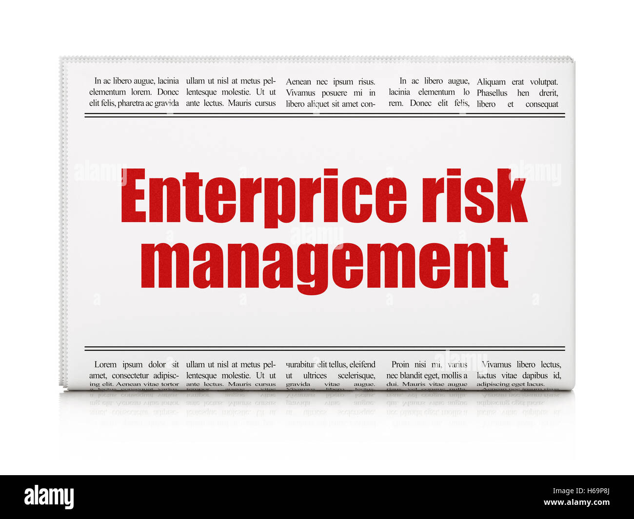 Finance concept newspaper headline Enterprice Risk Management Stock