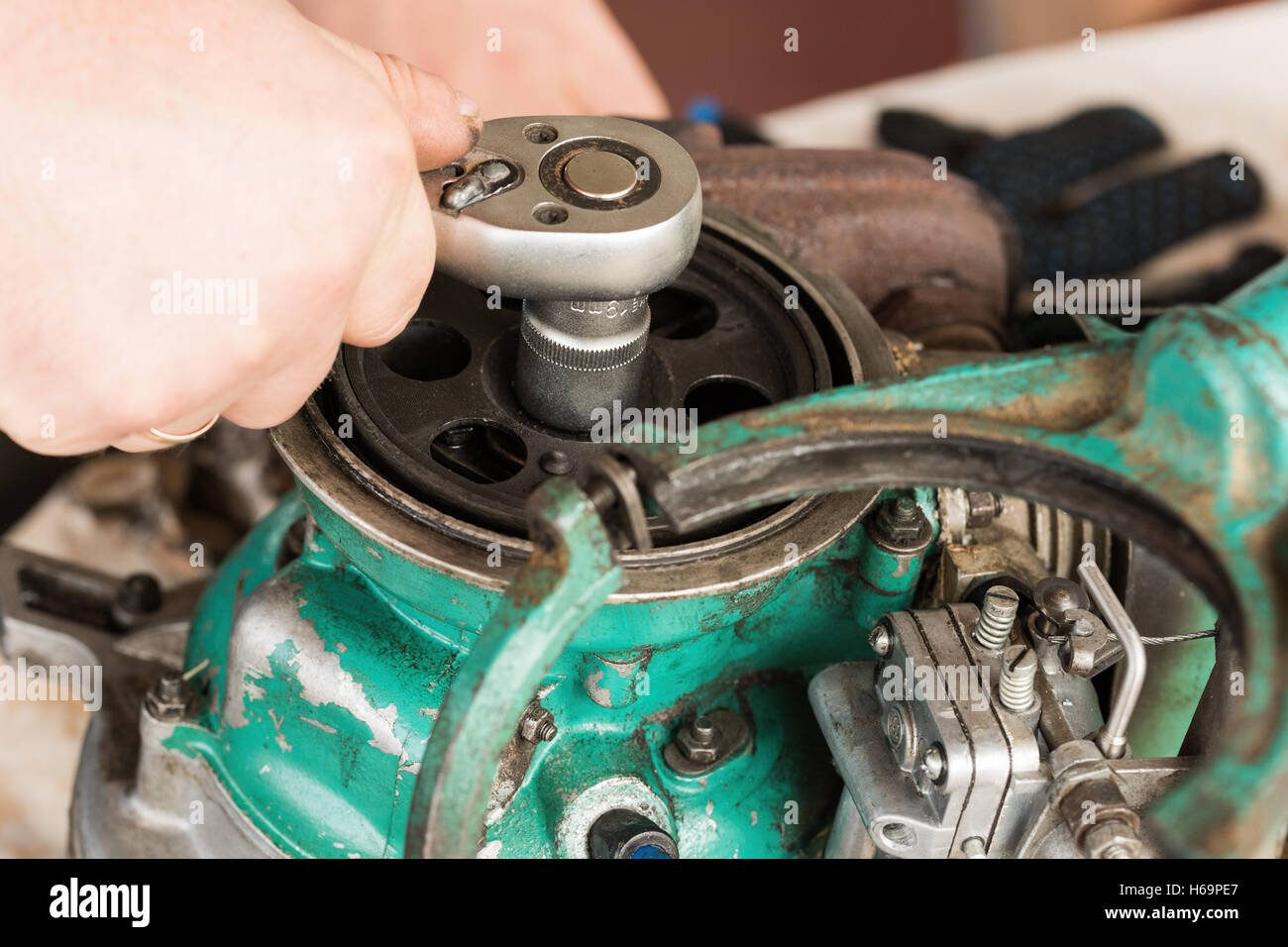 Rusty adjustable wrench and bolt Stock Photo Alamy