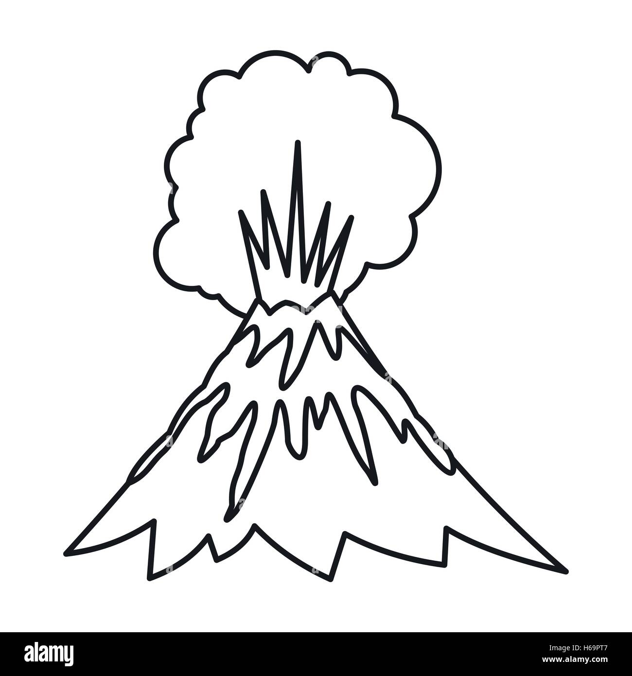 Volcano erupting icon, outline style Stock Vector Image & Art - Alamy