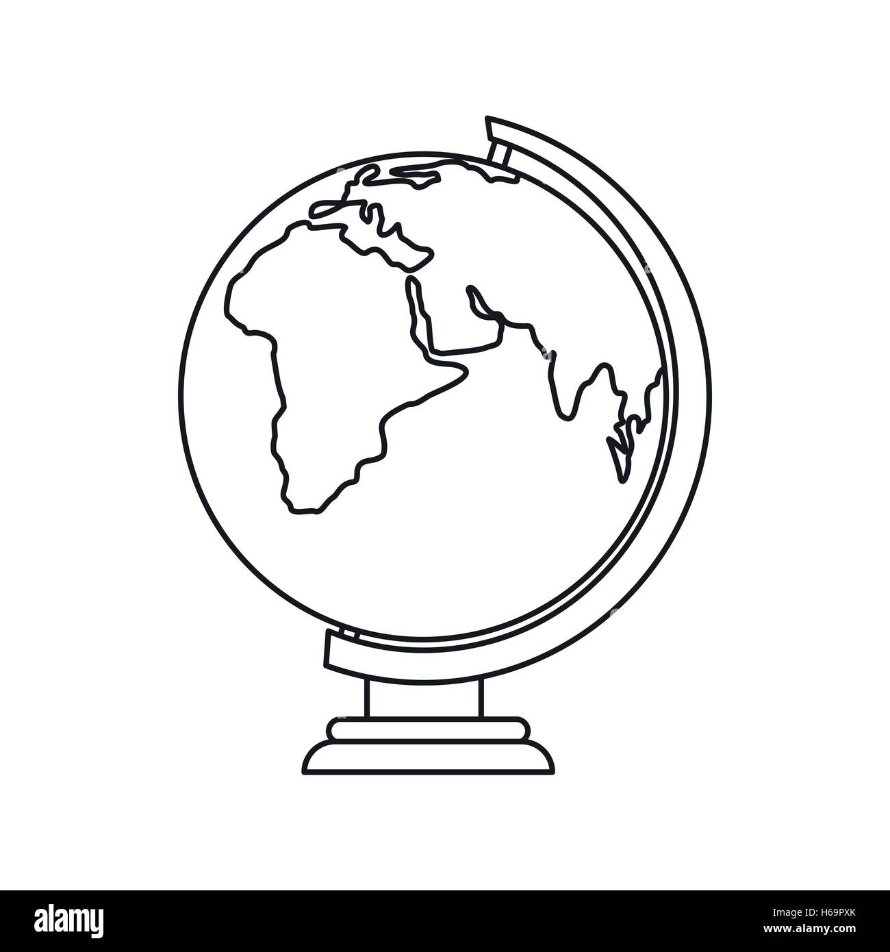 Globe icon, outline style Stock Vector Image & Art - Alamy