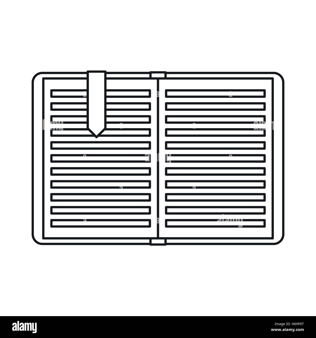 Open book with a bookmark icon, outline style Stock Vector Image & Art ...