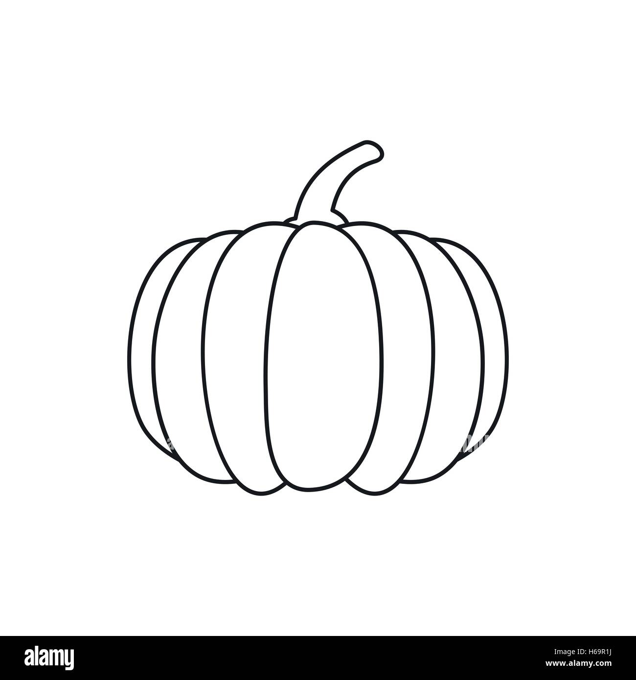 Pumpkin icon, outline style Stock Vector