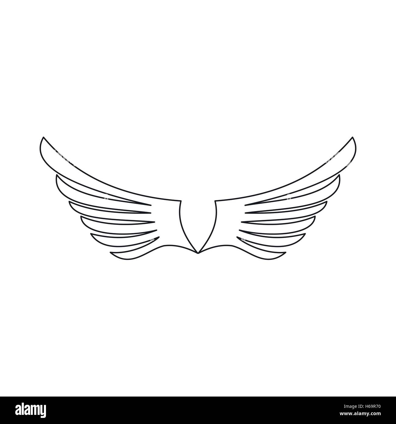Wing icon, outline style Stock Vector Image & Art - Alamy