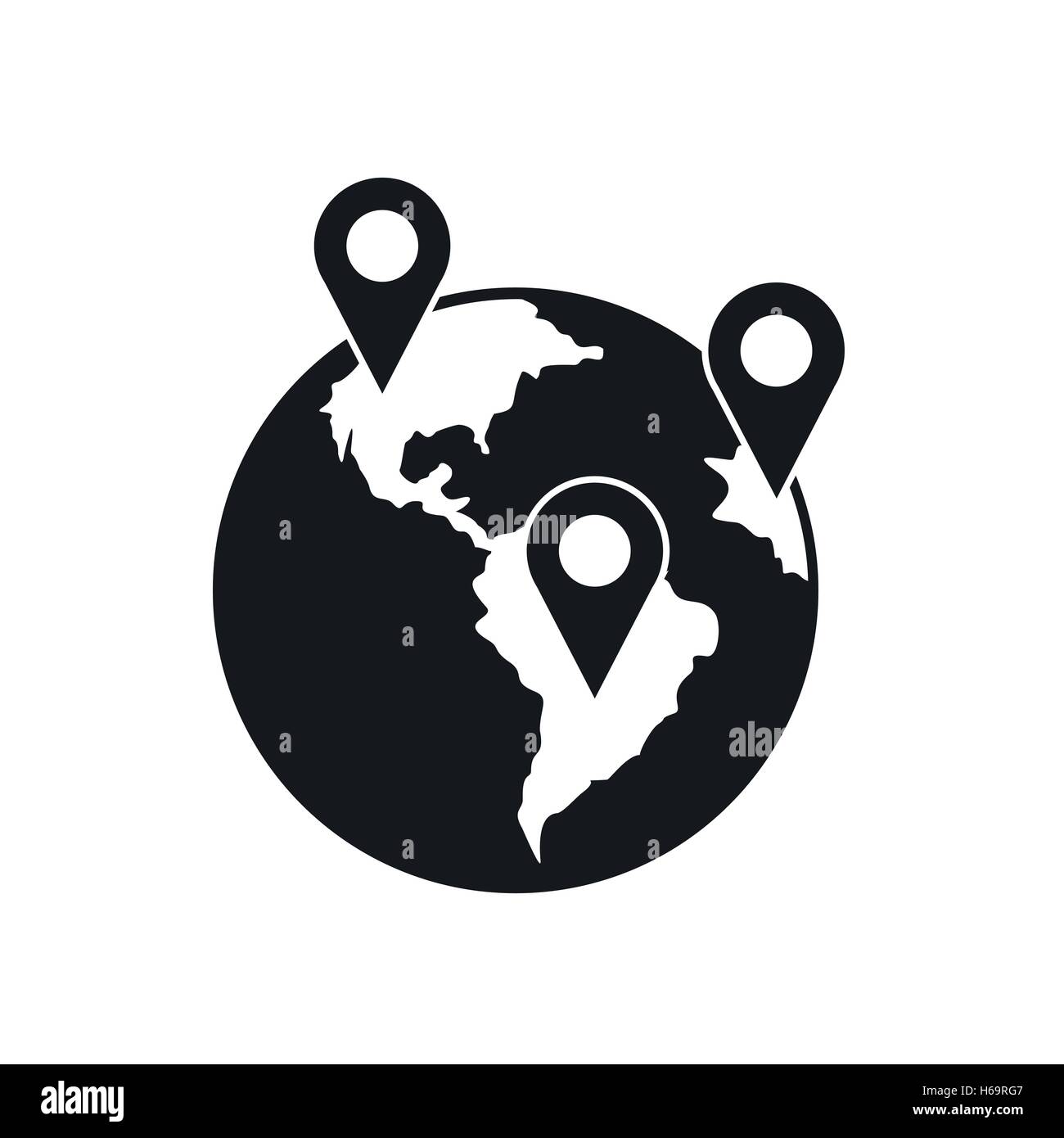 Globe and map pointers icon Stock Vector Image & Art - Alamy
