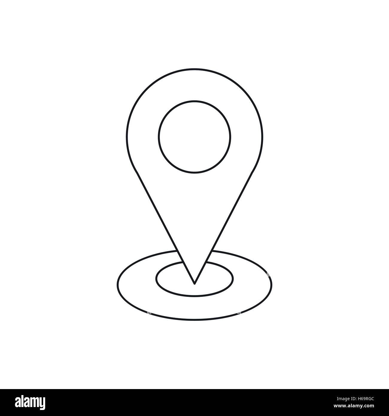 Map pointer icon, outline style Stock Vector Image &amp; Art - Alamy