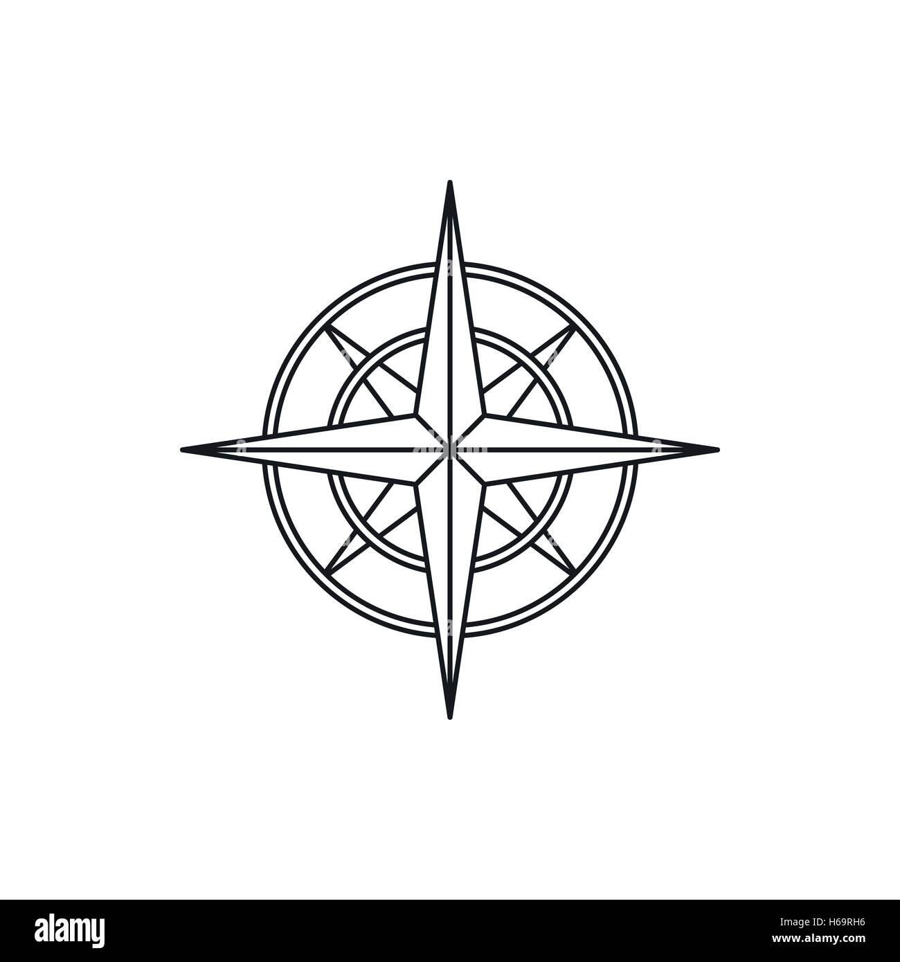 Ancient compass icon, outline style Stock Vector Image & Art Alamy