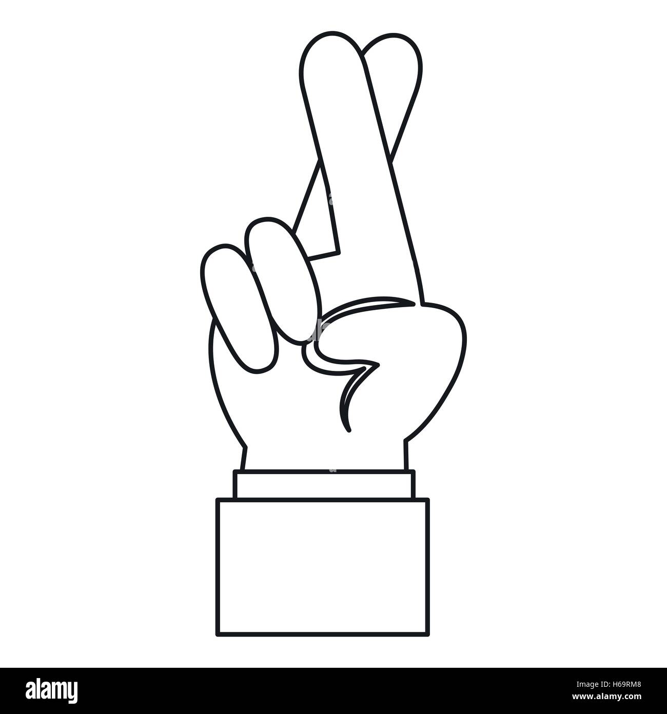 Fingers crossed icon, outline style Stock Vector Image & Art Alamy