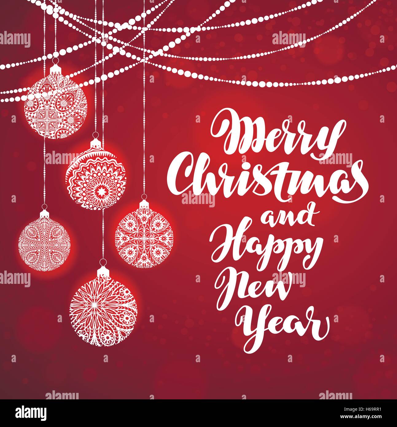 Christmas vintage greeting card vector illustration Stock Vector Image ...