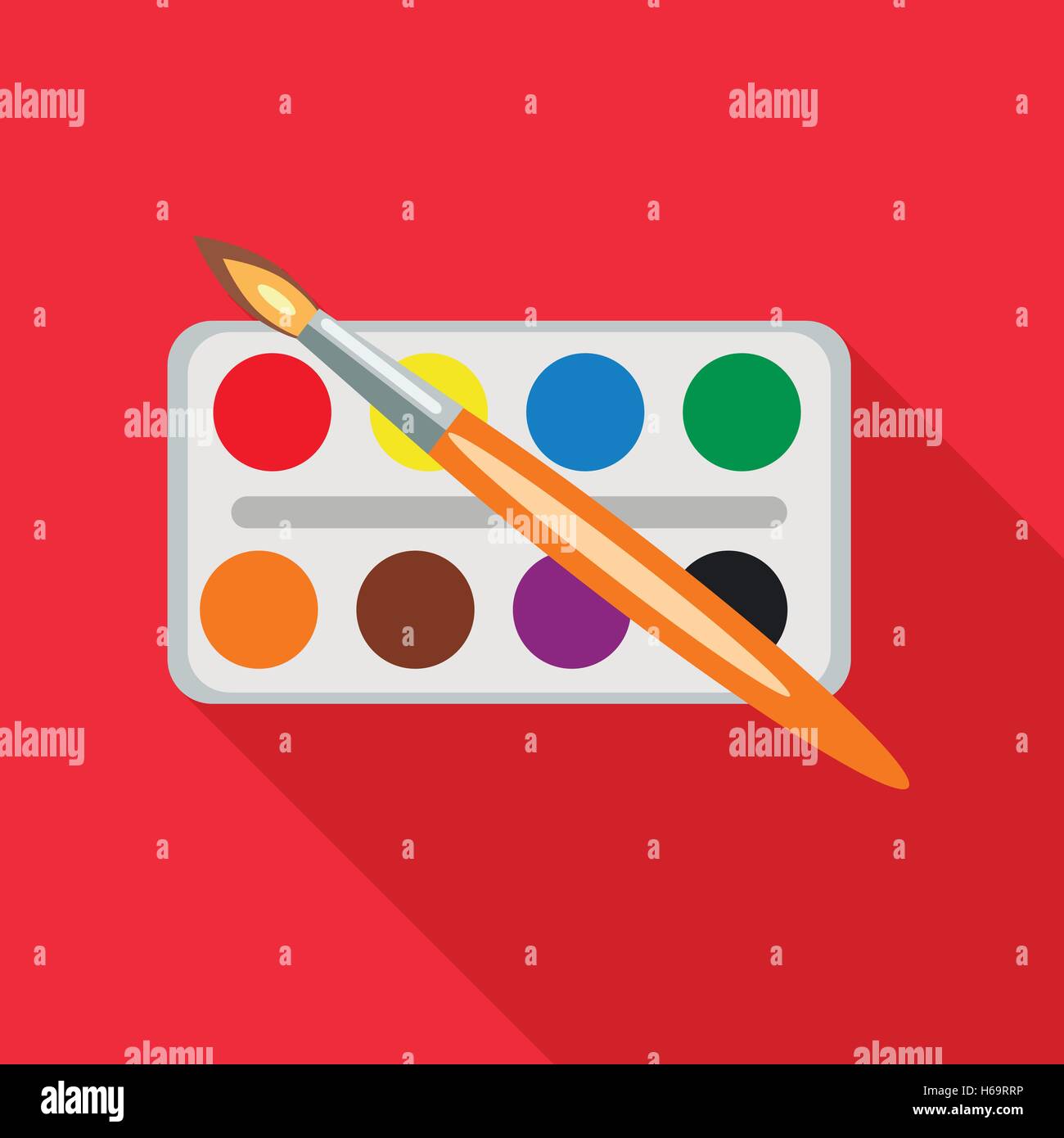 Watercolors box Stock Vector Images - Alamy