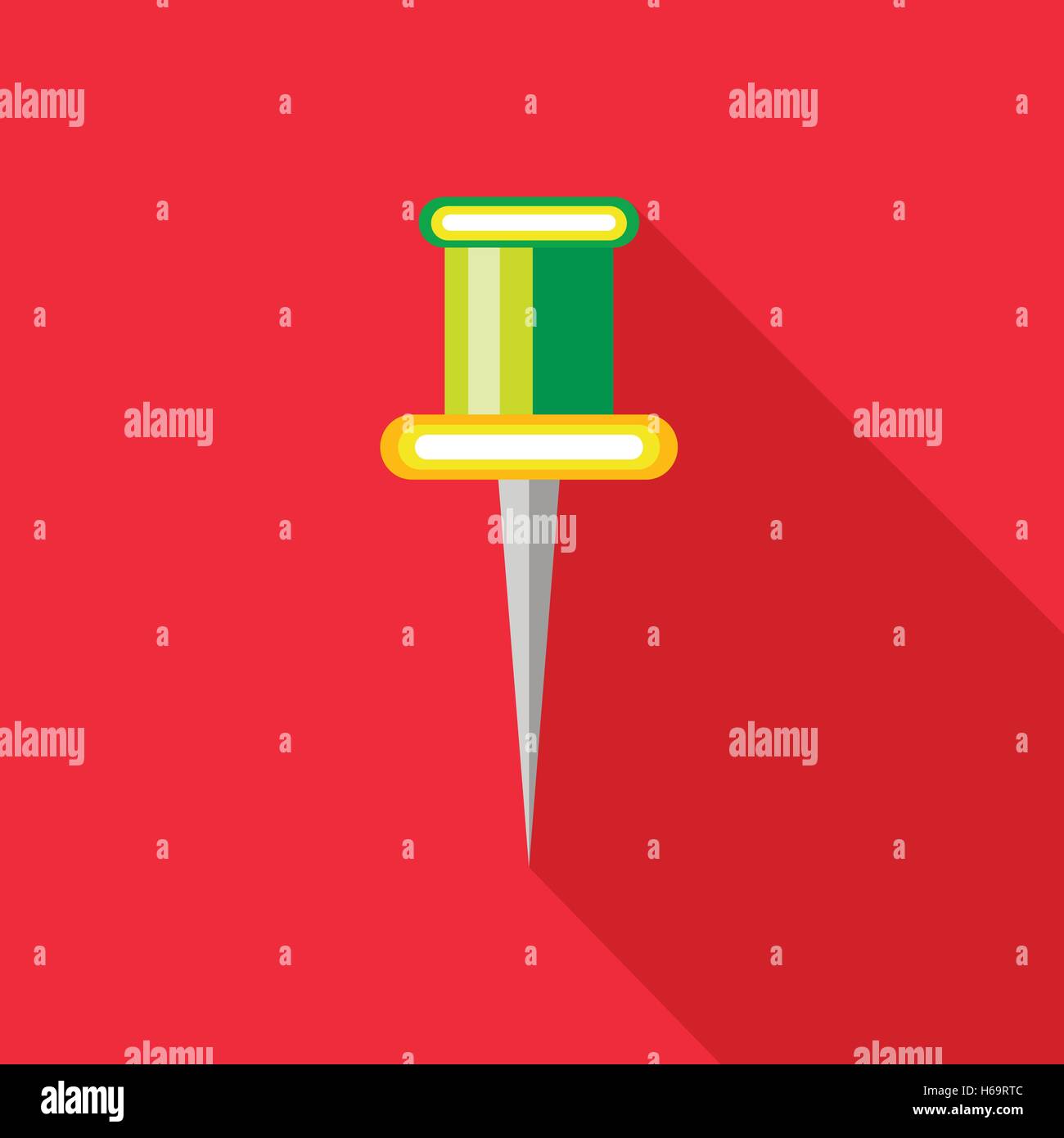 Colorful push pin icon in flat style Stock Vector Image & Art - Alamy
