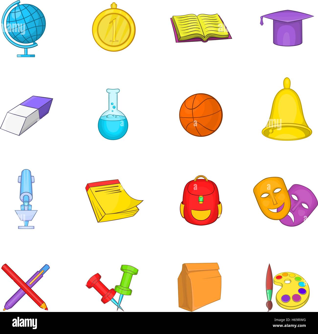 School icons set, cartoon style Stock Vector Image & Art - Alamy