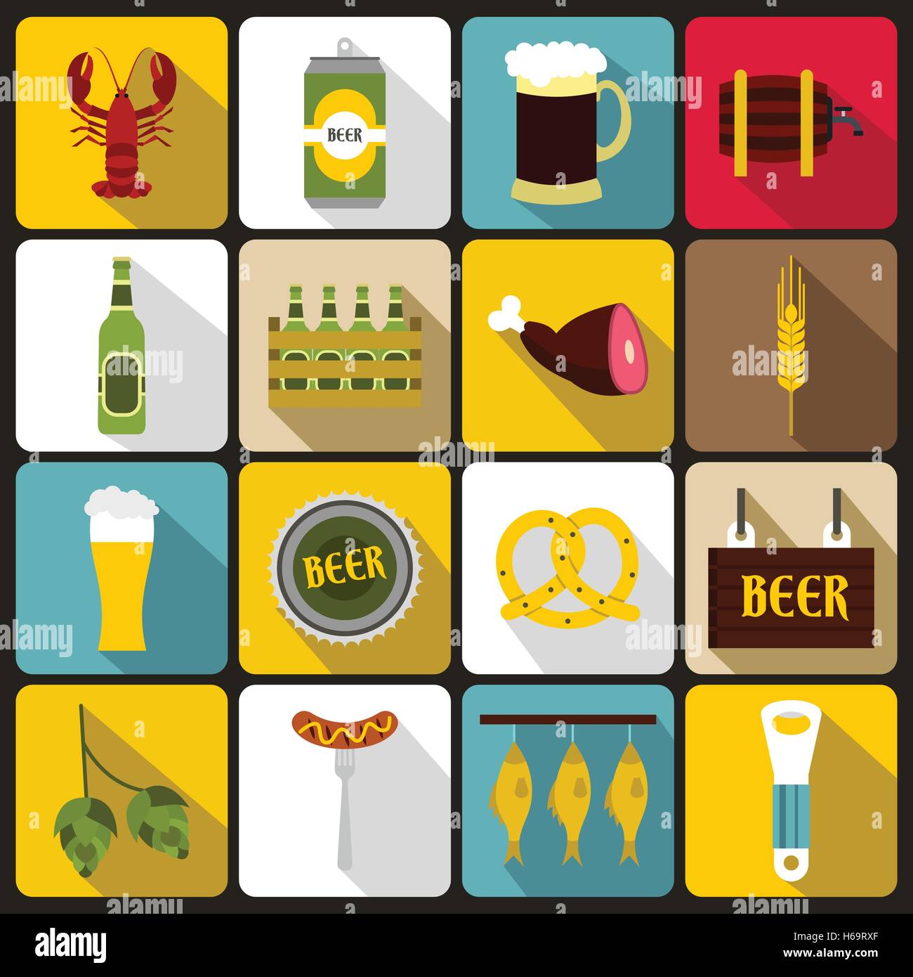 Beer icons set, flat style Stock Vector Image & Art - Alamy