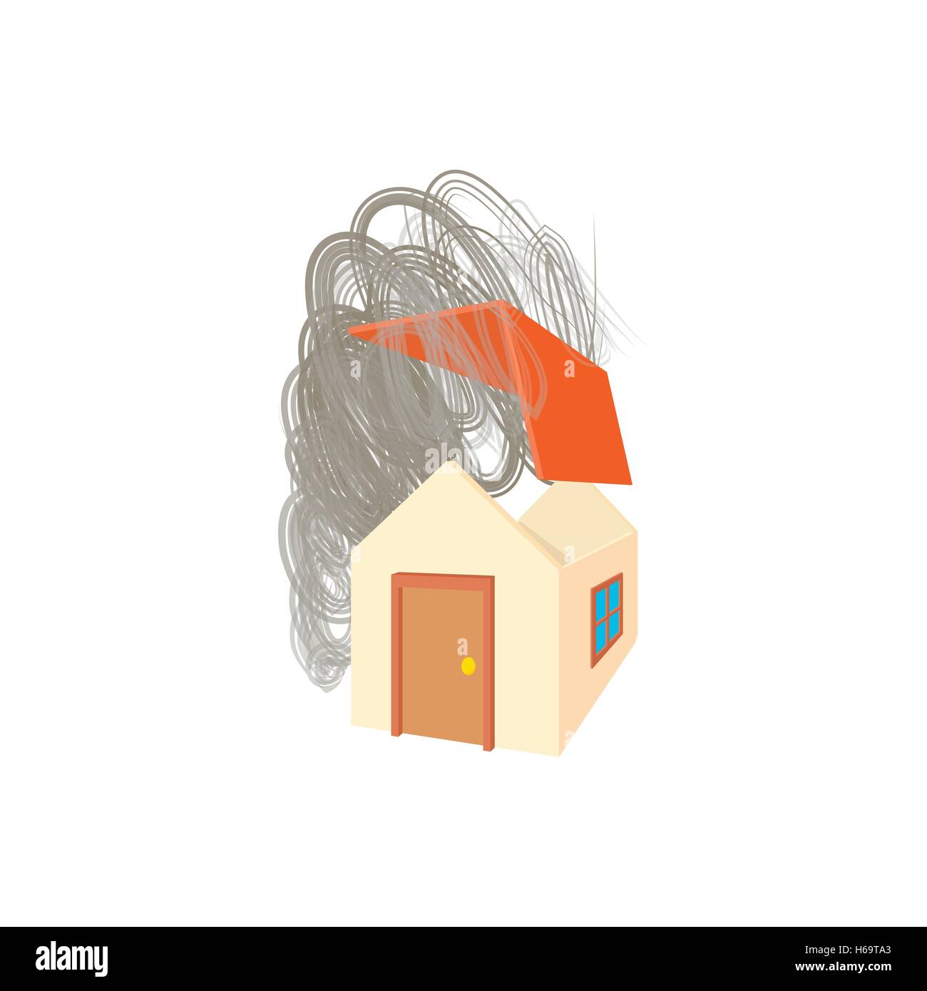 House broken by hurricane icon, cartoon style Stock Vector Image & Art ...