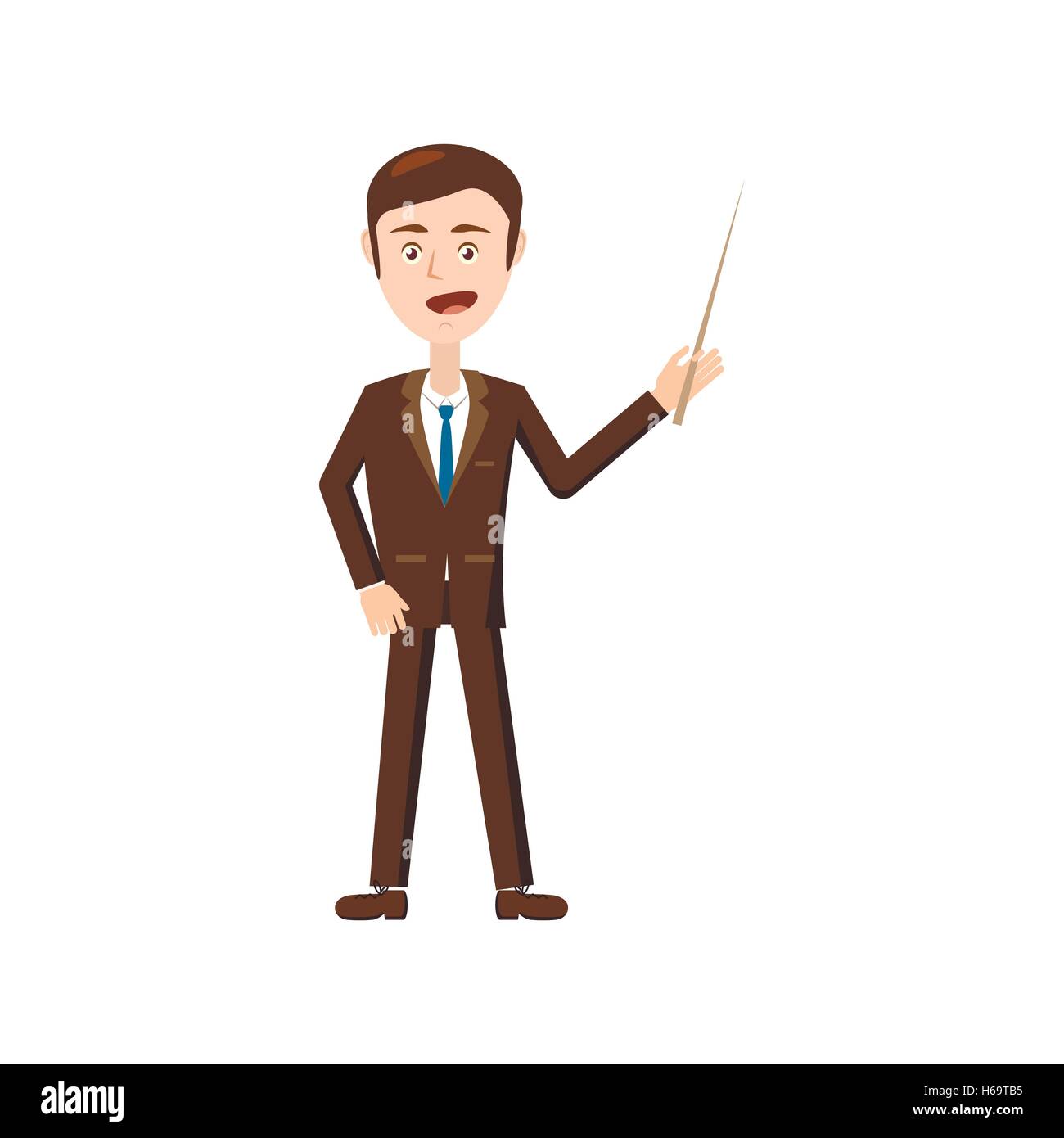 Businessman with pointer icon, cartoon style Stock Vector Image & Art ...
