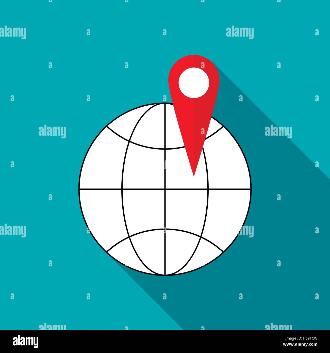 Globe icon in flat style Stock Vector Image & Art - Alamy