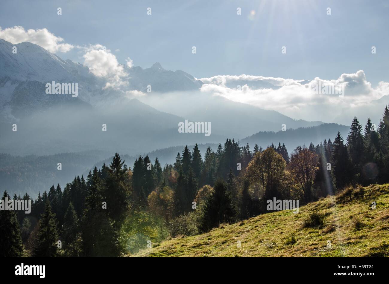 Schloss Elmau in Upper Bavaria’s Wetterstein mountain range with its delightful scenery  was an attractive backdrop for the G7 summit Stock Photo