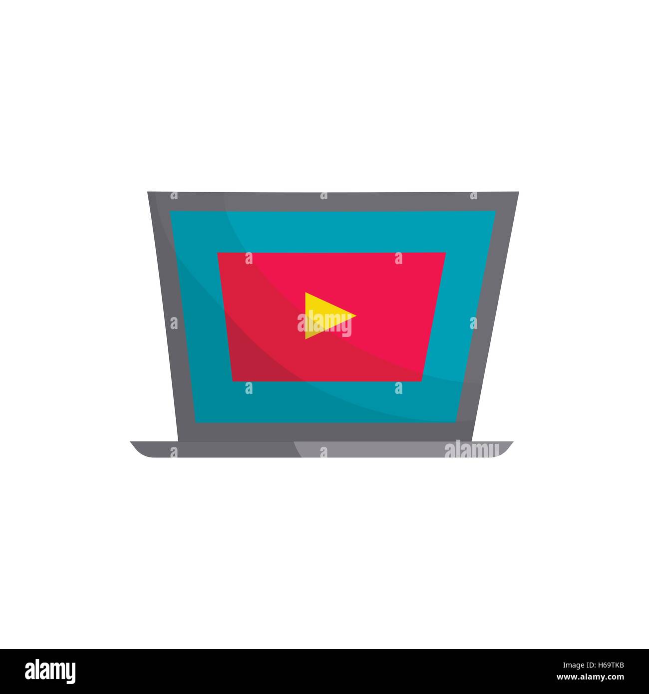 Laptop with player icon, cartoon style Stock Vector Image & Art - Alamy